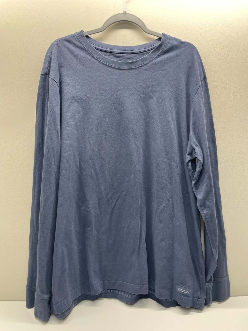Men’s Life is Good Long Sleeve T-Shirt Blue Cotton
